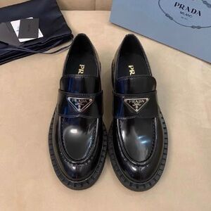 Prada Women's Black Glossy Loafers